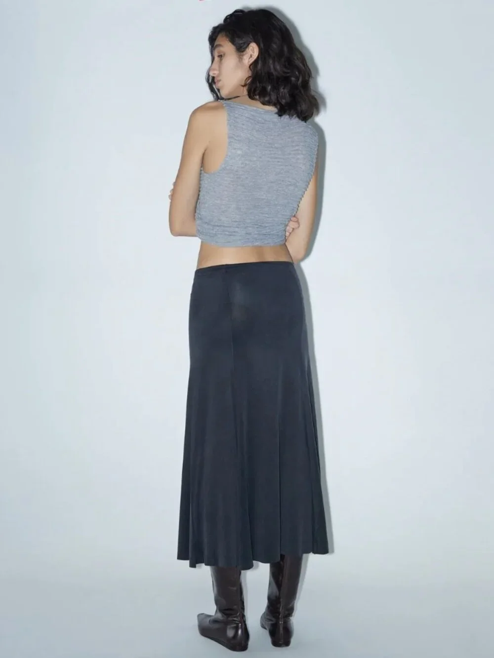 Paloma Wool Vicky Flared Cupro Skirt (Black, size M) - Picture 3 of 14